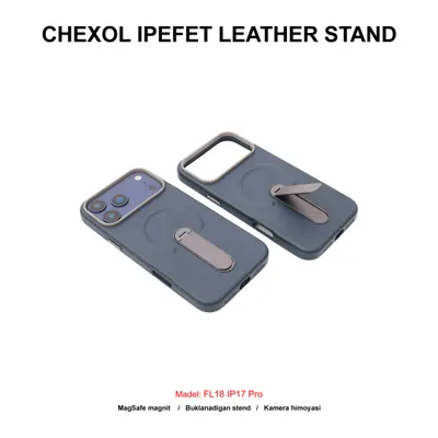 CHEXOL IPEFET LEATHER STAND FL18 IP17 PRO BLUE