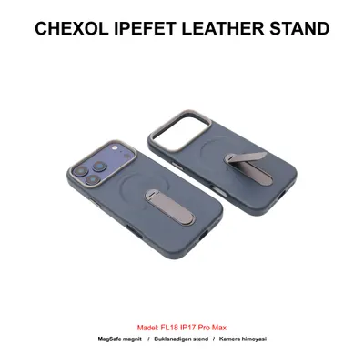 CHEXOL IPEFET LEATHER STAND FL18 IP17 PRO MAX BLUE