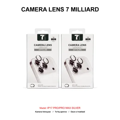 CAMERA LENS 7 MILLIARD ANTI GLARE 7MCLAG17PMSL IP17 PRO/PRO MAX SILVER