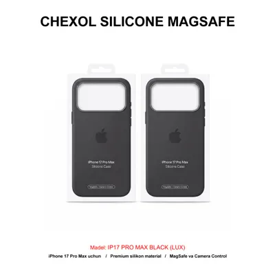 CHEXOL SILICONE MAGSAFE IP17 PRO MAX BLACK (LUX)