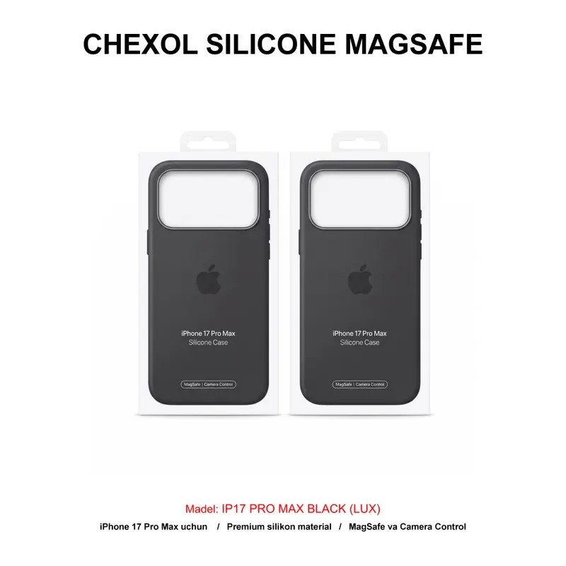 CHEXOL SILICONE MAGSAFE IP17 PRO MAX BLACK (LUX)