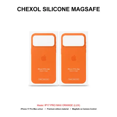CHEXOL SILICONE MAGSAFE IP17 PRO MAX ORANGE (LUX)