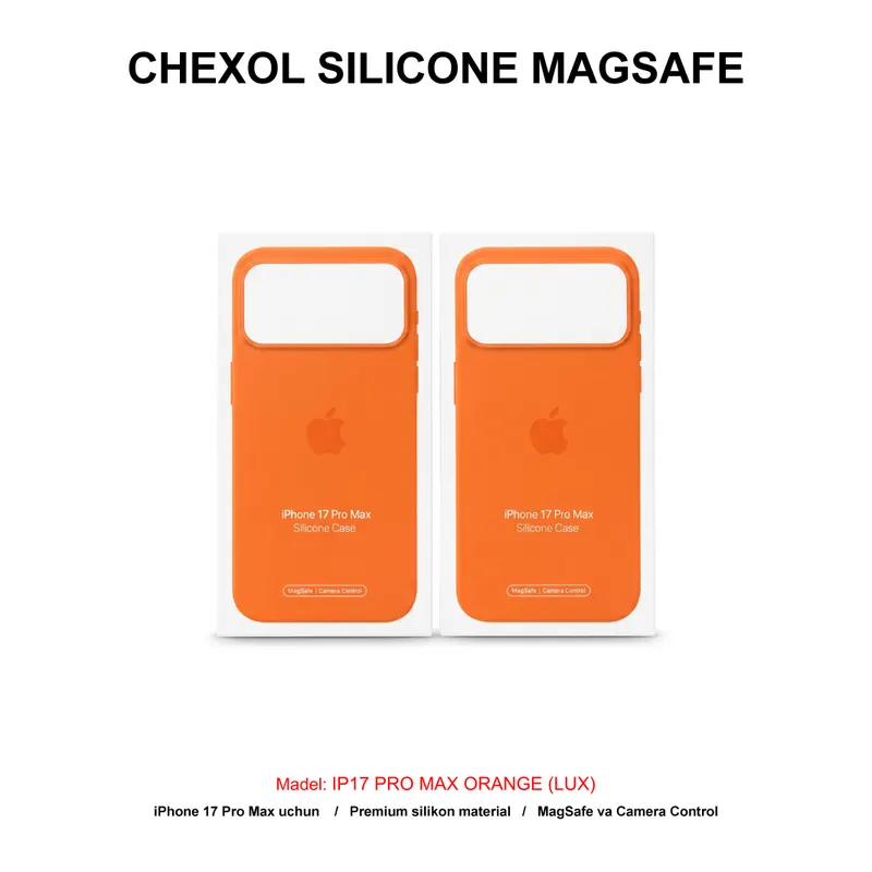 CHEXOL SILICONE MAGSAFE IP17 PRO MAX ORANGE (LUX)