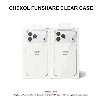 CHEXOL FUNSHARE CLEAR CASE FN02 IP17 PRO WHITE