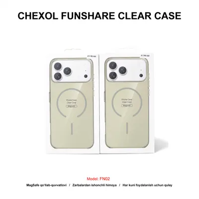 CHEXOL FUNSHARE CLEAR CASE FN02 IP17 PRO MAX GREY