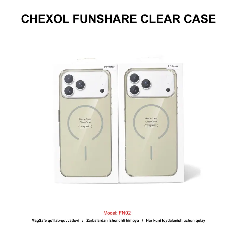 CHEXOL FUNSHARE CLEAR CASE FN02 IP17 PRO MAX GREY