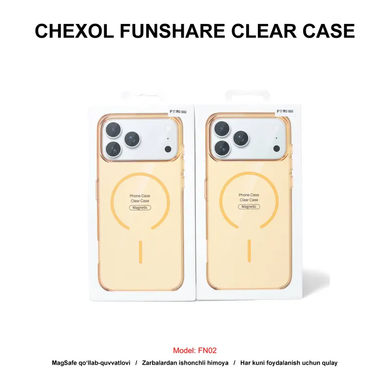 CHEXOL FUNSHARE CLEAR CASE FN02 IP17 PRO MAX ORANGE