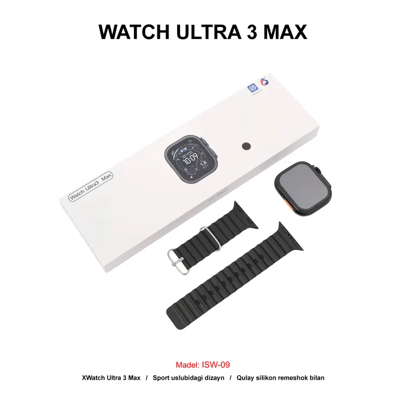 WATCH ULTRA 3 MAX ISW-09 BLACK