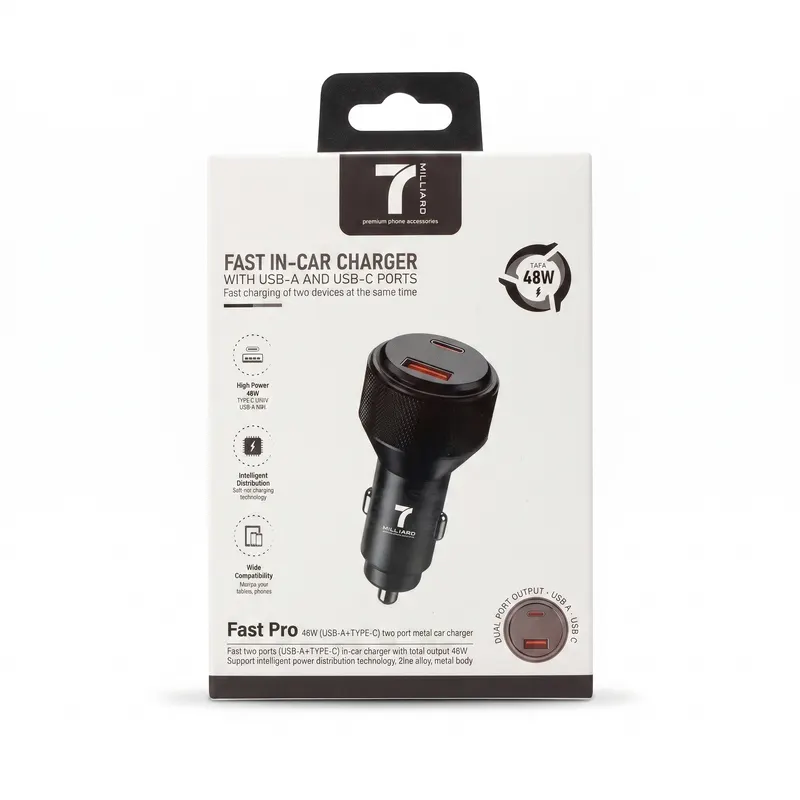 CAR CHARGER 7 MILLIARD FAST PRO 48W CC7MFP48WBK BLACK