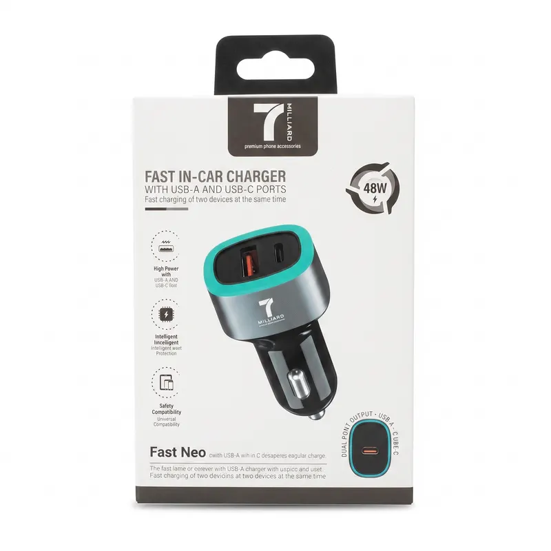 CAR CHARGER 7 MILLIARD FAST NEO 48W CC7MFN48WBK BLACK