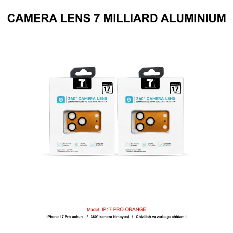CAMERA LENS 7 MILLIARD ALUMINIUM 7MCLA17POR IP17 PRO ORANGE
