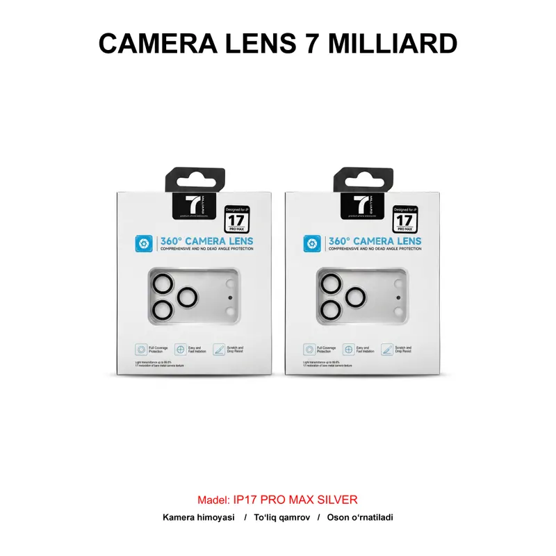 CAMERA LENS 7 MILLIARD ALUMINIUM 7MCLA17PMSL IP17 PRO MAX SILVER