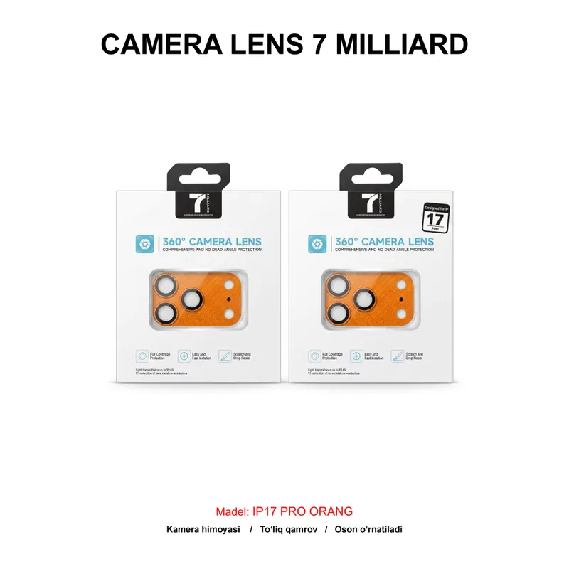 CAMERA LENS 7 MILLIARD CARBON FIBER 7MCLCF17POR IP17 PRO ORANGE