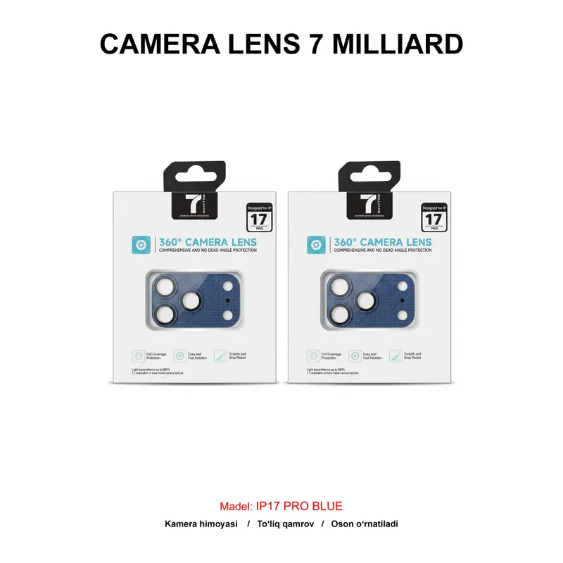 CAMERA LENS 7 MILLIARD CARBON FIBER 7MCLCF17PBL IP17 PRO BLUE