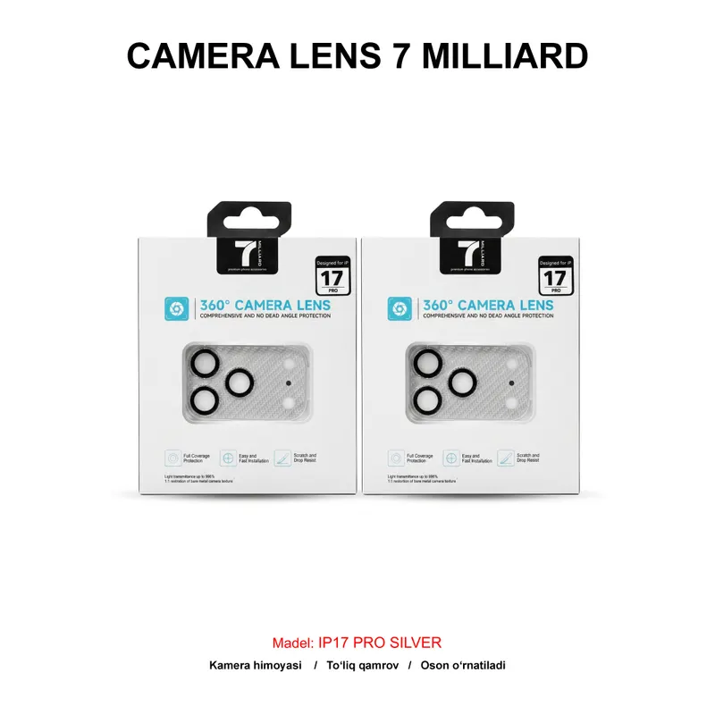 CAMERA LENS 7 MILLIARD CARBON FIBER 7MCLCF17PSL IP17 PRO SILVER