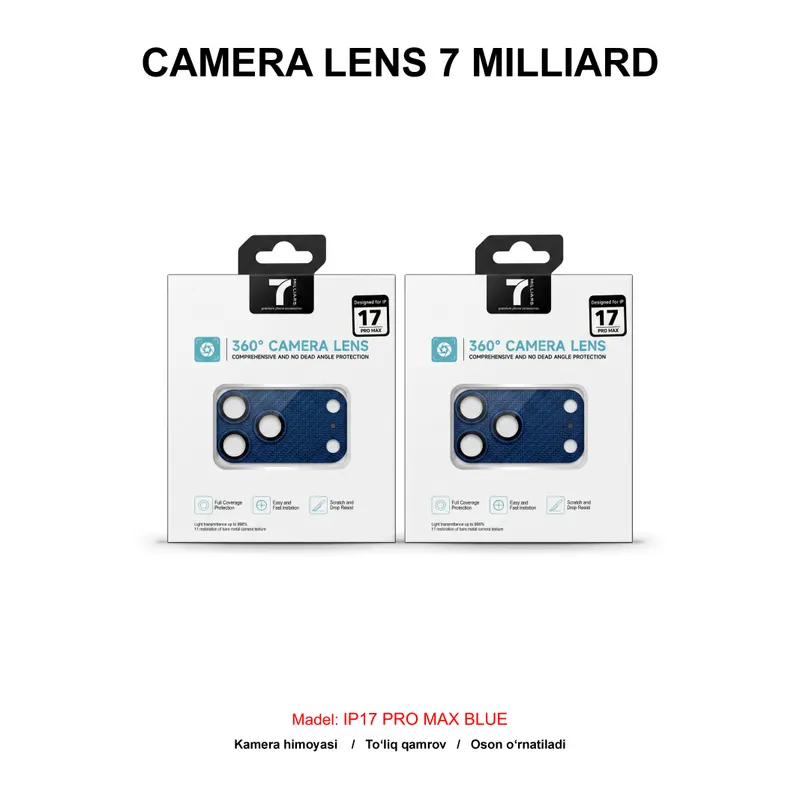 CAMERA LENS 7 MILLIARD CARBON FIBER 7MCLCF17PMBL IP17 PRO MAX BLUE