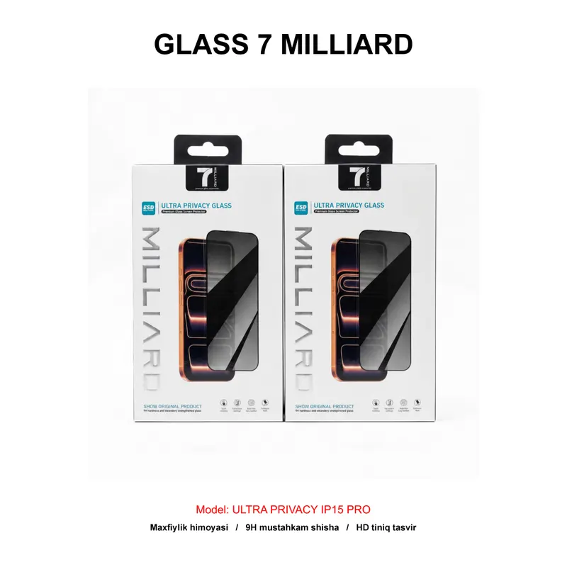 GLASS 7 MILLIARD ULTRA PRIVACY IP15 PRO 7MUHDG15P