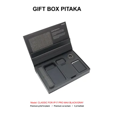 GIFT BOX PITAKA CLASSIC FOR IP17 PRO MAX BLACK/GRAY