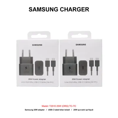 CHARGER SAMSUNG T2510 25W (ORG) TC-TC BLACK