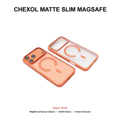 CHEXOL MATTE SLIM MAGSAFE YN-05 IP17 PRO MAX ORANGE