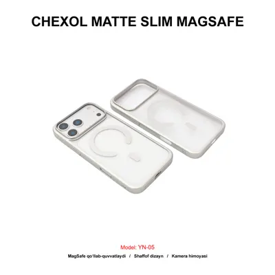 CHEXOL MATTE SLIM MAGSAFE YN-05 IP17 PRO MAX SILVER