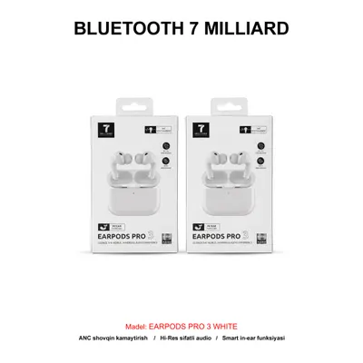 BLUETOOTH 7 MILLIARD EARPODS PRO 3 WHITE 7MEPRO3-02WH