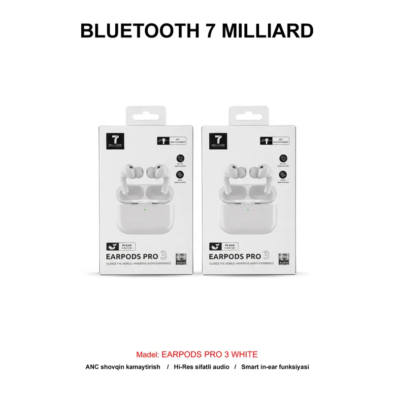 BLUETOOTH 7 MILLIARD EARPODS PRO 3 WHITE 7MEPRO3-02WH