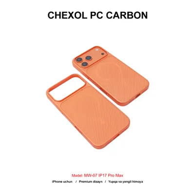 CHEXOL PC CARBON MAGSAFE MW-07 IP17 PRO MAX ORANGE