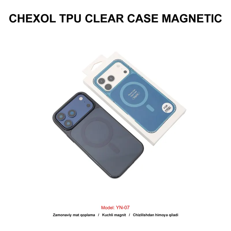 CHEXOL TPU CLEAR CASE MAGNETIC YN-07 IP17 PRO MAX BLUE