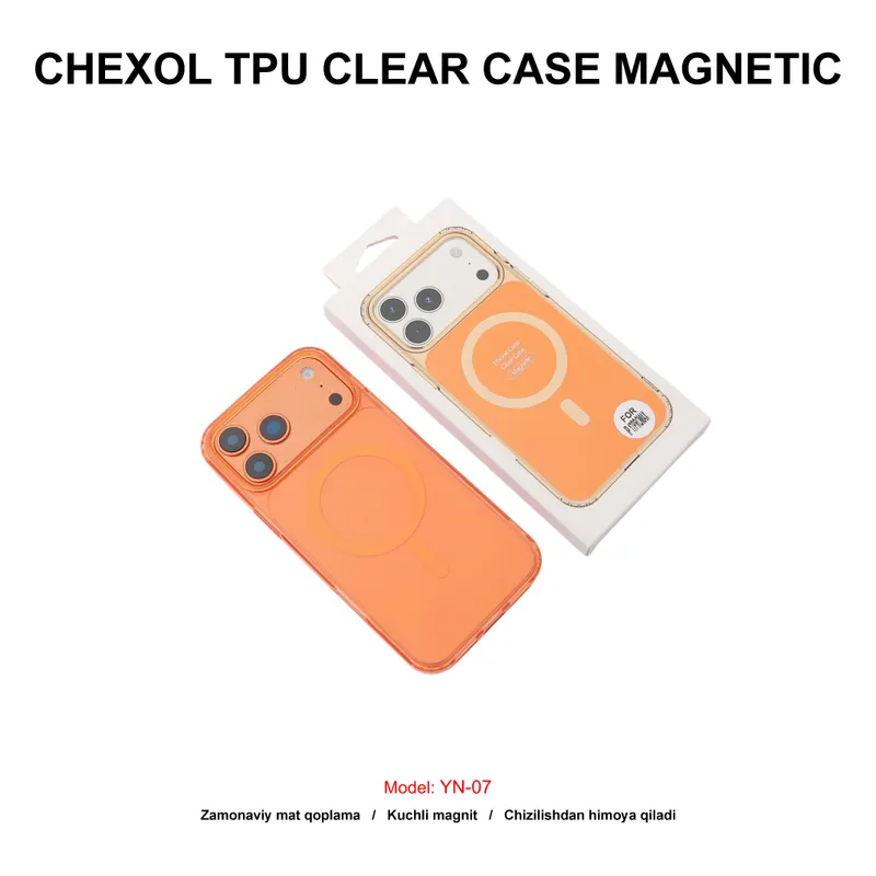 CHEXOL TPU CLEAR CASE MAGNETIC YN-07 IP17 PRO MAX ORANGE