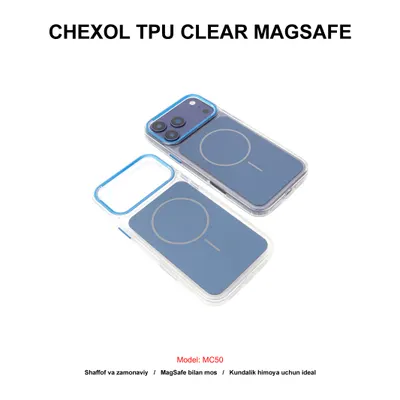 CHEXOL TPU CLEAR MAGSAFE YN-08 IP17 PRO BLUE