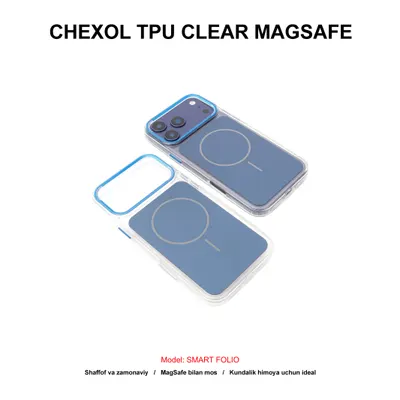 CHEXOL TPU CLEAR MAGSAFE YN-08 IP17 PRO MAX BLUE