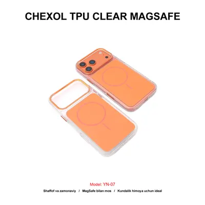 CHEXOL TPU CLEAR MAGSAFE YN-08 IP17 PRO MAX ORANGE