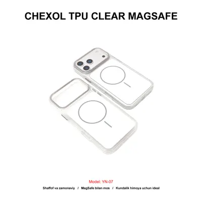 CHEXOL TPU CLEAR MAGSAFE YN-08 IP17 PRO MAX WHITE