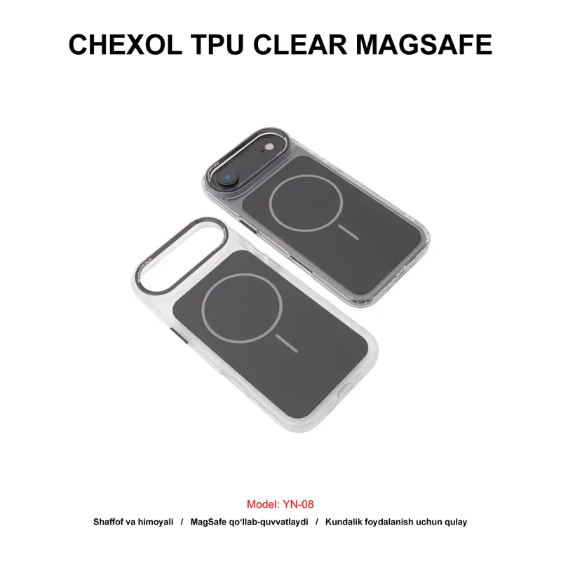 CHEXOL TPU CLEAR MAGSAFE YN-08 IP17 AIR BLACK