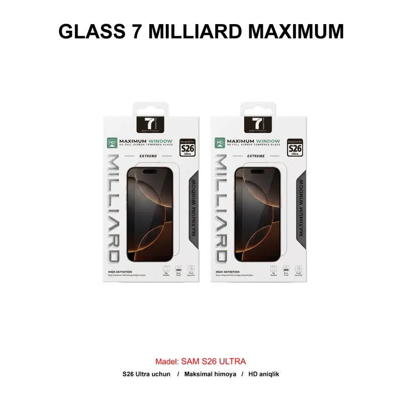 GLASS 7 MILLIARD MAXIMUM WINDOW HD SAM S26 ULTRA 7MMWHDS26U