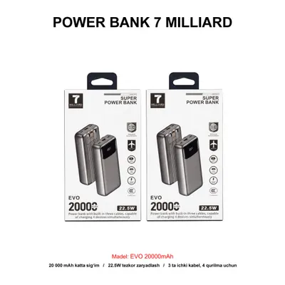 PB 7 MILLIARD EVO 20000mAh 7MEVPB20MGY GREY