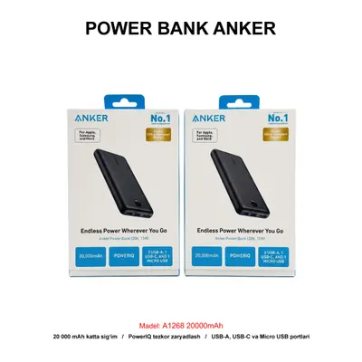 PB ANKER A1268 20000mAh LUX BLACK