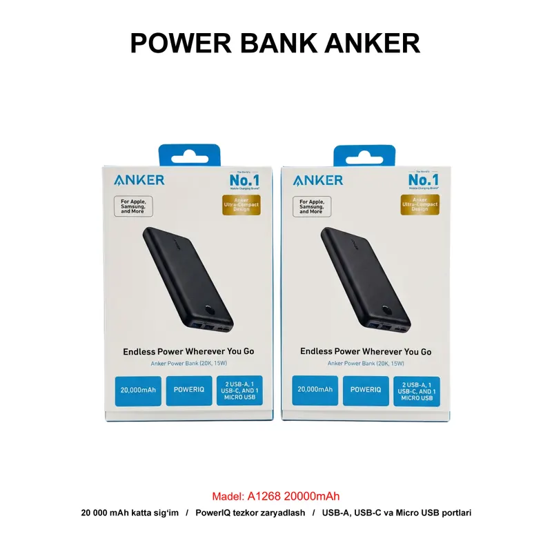 PB ANKER A1268 20000mAh LUX BLACK