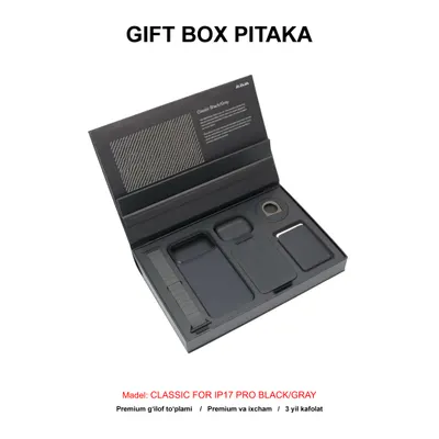 GIFT BOX PITAKA CLASSIC FOR IP17 PRO BLACK/GRAY