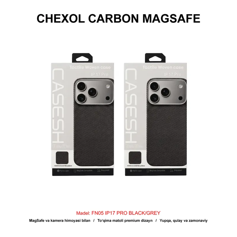 CHEXOL CARBON MAGSAFE FN05 IP17 PRO BLACK/GREY