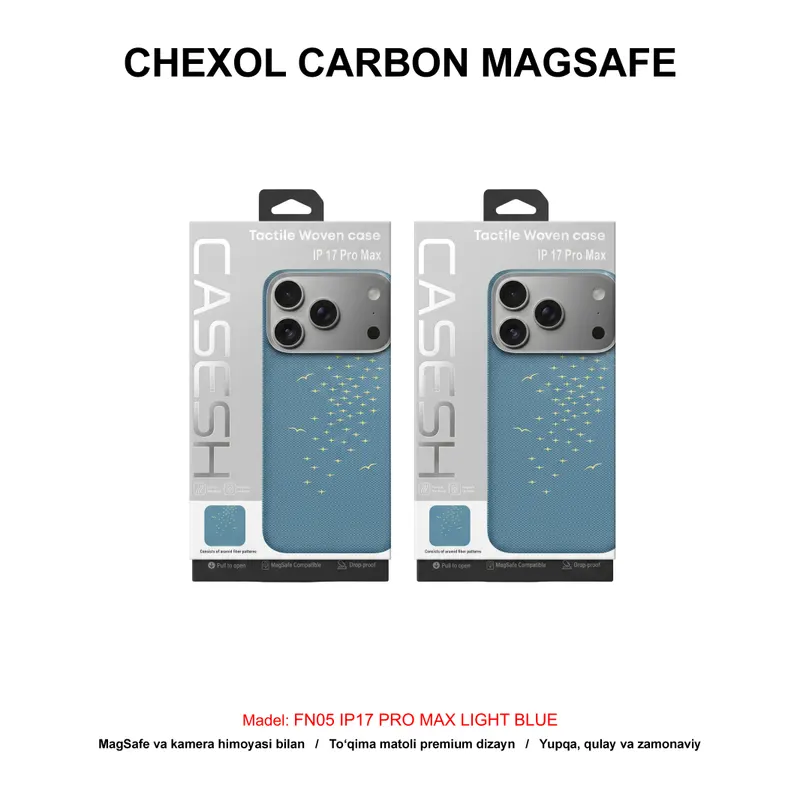 CHEXOL CARBON MAGSAFE FN05 IP17 PRO MAX LIGHT BLUE