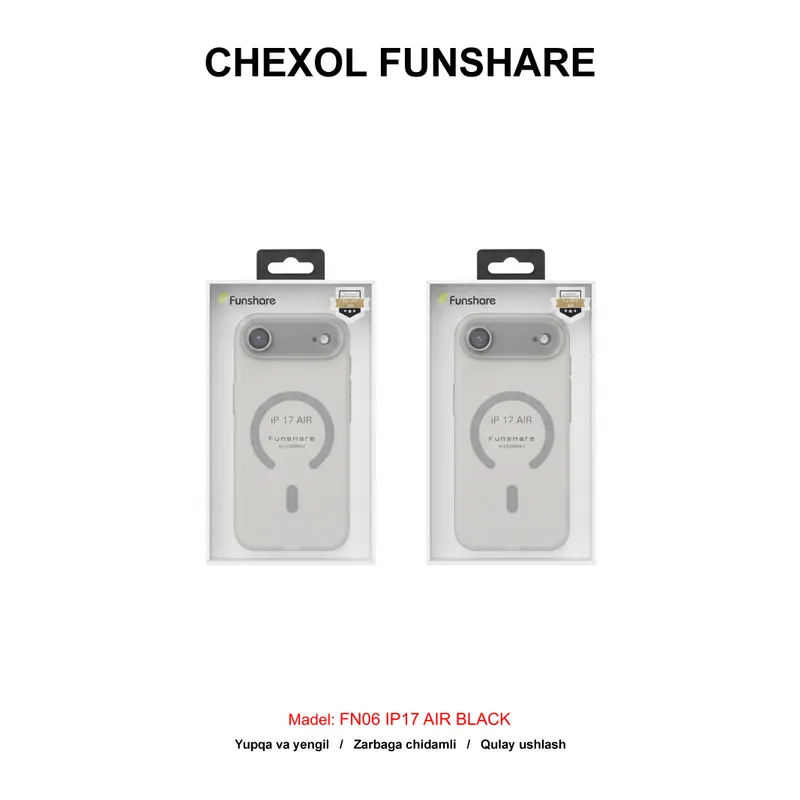 CHEXOL FUNSHARE PC SLIM MAGSAFE FN06 IP17 AIR BLACK
