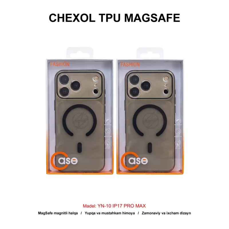 CHEXOL TPU MAGSAFE YN-10 IP17 PRO MAX BLACK