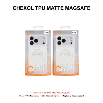 CHEXOL TPU MATTE MAGSAFE YN-11 IP17 PRO MAX CLEAR