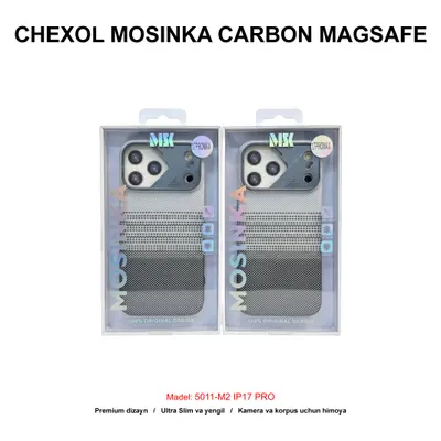 CHEXOL MOSINKA CARBON MAGSAFE 5011-M2 IP17 PRO SILVER/WHITE