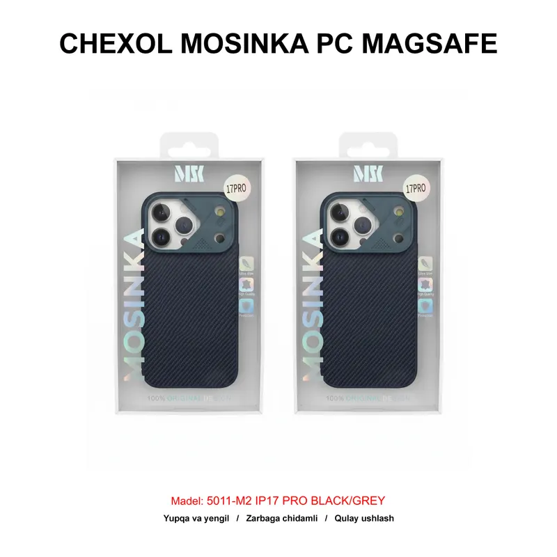 CHEXOL MOSINKA CARBON MAGSAFE 5011-M2 IP17 PRO BLACK/GREY