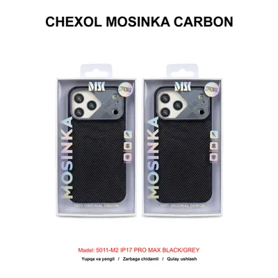 CHEXOL MOSINKA CARBON MAGSAFE 5011-M2 IP17 PRO MAX BLACK/GREY