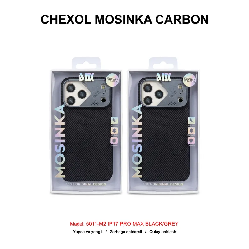 CHEXOL MOSINKA CARBON MAGSAFE 5011-M2 IP17 PRO MAX BLACK/GREY
