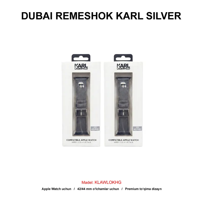 DUBAI REMESHOK 42-44mm KARL SILVER KLAWLOKHG
